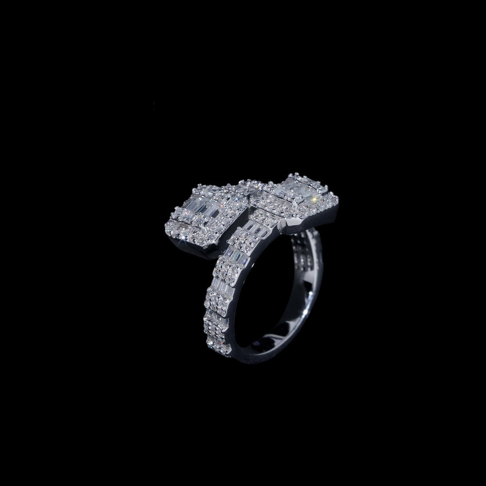Baguette Cross Over Ring