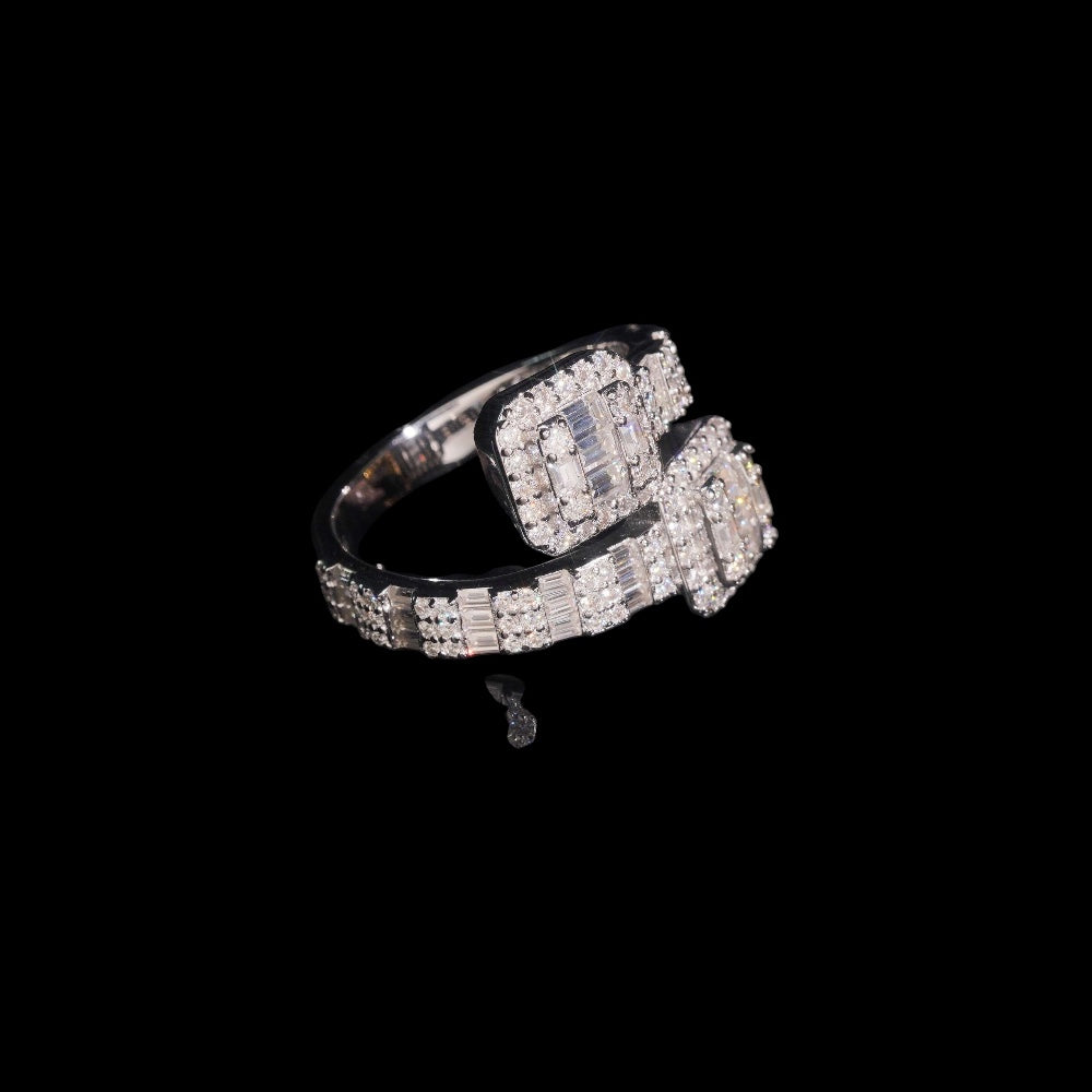 Baguette Cross Over Ring